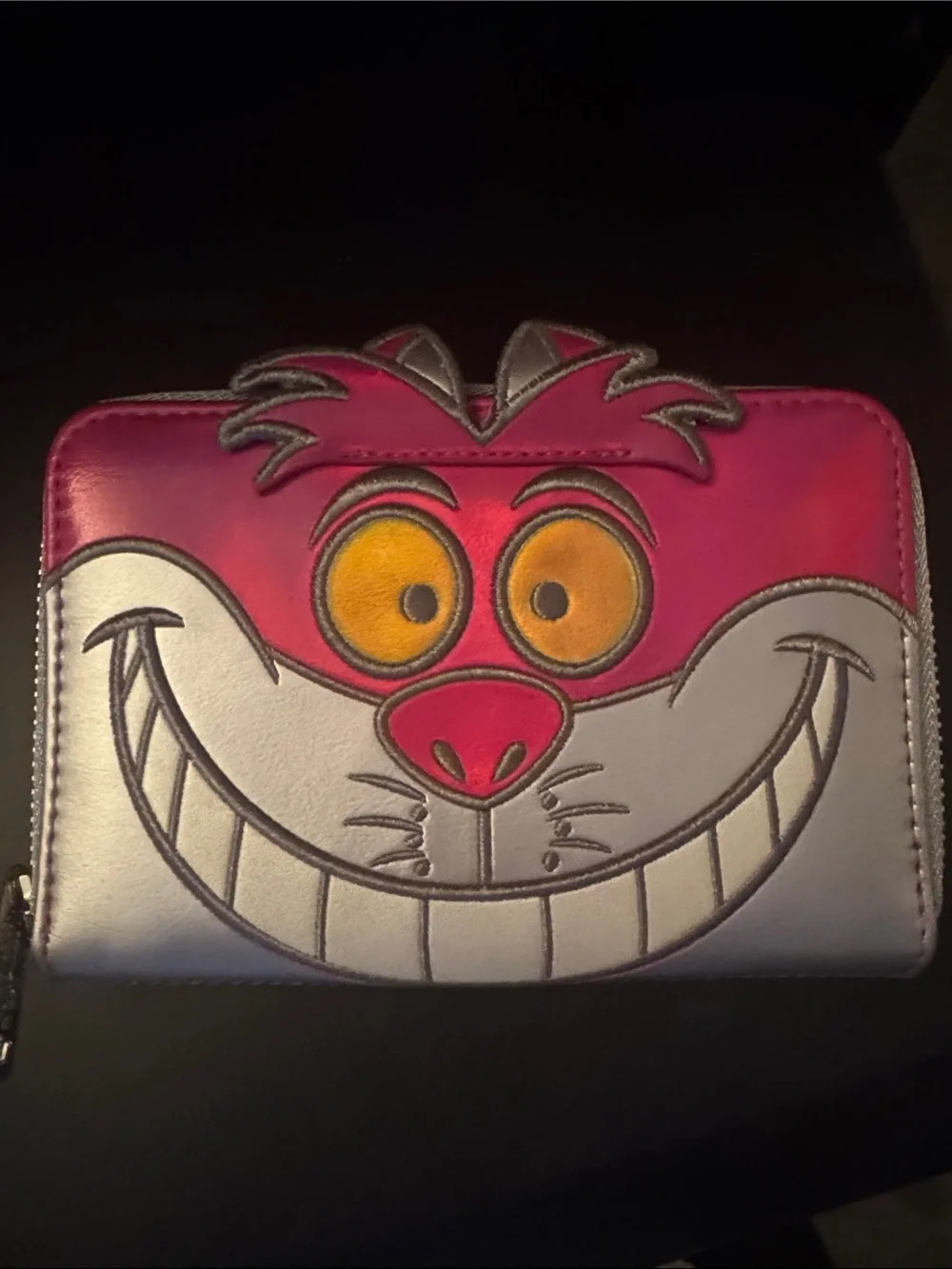 Loungefly Cheshire Cat Holographic Pink & Silver Zip Wallet